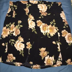 Black Floral Skirt